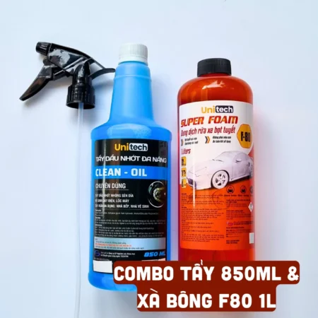Combo Nước Rửa Xe & Rửa Sên Unitech (2 Lựa Chọn Dung Tích) - Rửa Xe Bọt Tuyết SUPER FOAM 500ml/1 Lít & Tây Đa Năng Unitech 850ml/120ml