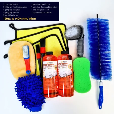Combo rửa xe tay ga 13 món chuyên dụng, combo rửa xe tại nhà đầy đủ phụ